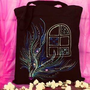 Hand painted tote bag